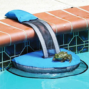 Rampe de sauvetage pour petits animaux, filet de fuite pour grenouilles et oiseaux, bouée réutilisable avec pont en maille, couleur bleue - Product Image 1