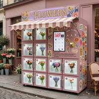 Distributeur automatique de fleurs réfrigéré JOYVEND avec porte vitrée extérieure, capacité de 12 pièces, garantie 1 an, pour campus, paiement sans espèces