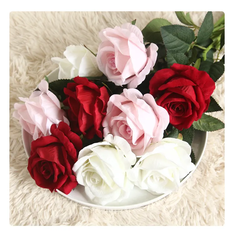 Cheap Flowers Rose Pink Silk Peony Bouquet Artificial Flowers for Home Wedding Decorative Flowers