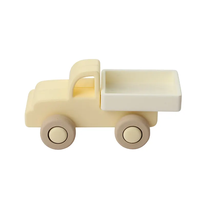 Coche de juguete de silicona al por mayor de fábrica de PAISEN, coche de juguete Montessori para bebés, juguete de silicona para dentición orgánica para niños pequeños