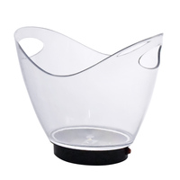 Vente en gros Boîte de nuit 2L Transparent Acrylique Plastique Bière Vin champagne Bouteille Service Seau à Glace avec Lumière Led