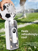 Ventilateur portable en forme de ballon de football avec 100 réglages de vitesse, affichage LED, refroidissement rapide, fonction de refroidissement par glace, alimentation Type-C