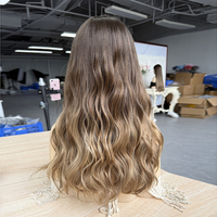 Perruque Kosher juive en cheveux humains vierges russes, couleur balayage blond, avec dentelle HD à ligne naturelle, en promotion
