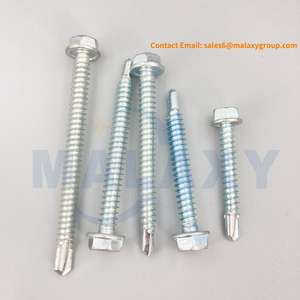 MALAXY vis autoforeuse à tête hexagonale vis de forage Tek vis de forage avec rondelle en caoutchouc bride bois face perceuse clous - Product Image 4