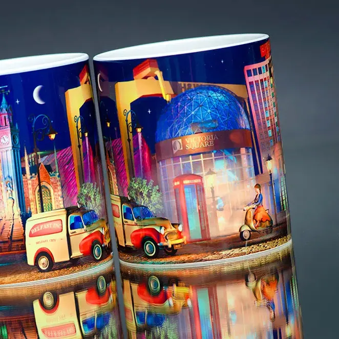 Ocinkjet Custom 4D 3D Weihnachten UV DTF Aufkleber Cup Wraps Fußball Transfer Valentine Film A3 95U Plus Kiesel Aufkleber Cool Peel