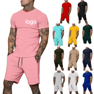 Tuta Sportiva da Uomo Extra Large, su Misura con Logo Ricamato, Taglie Forti, Elasticizzata, Composta da 2 Pezzi Jogger e Maglietta in Cotone a Maniche Corte - Product Image 1