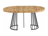 Table à manger extensible en MDF noir naturel de style industriel, avec base en acier robuste, pour salle à manger et cuisine, livraison directe d'usine