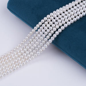 Natural 5-5.5mm Round White Freshwater Pearls Loose Pink <b>Colored</b> <b>Beads</b> for DIY Necklace Accessories Pearl String - Product Image 2