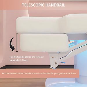 Meja elektrik perawatan medis Salon, Meja pijat Spa, perawatan medis elektrik, tempat tidur kecantikan wajah, bulu mata melengkung, mewah, dapat disesuaikan, 4 Motor - Product Image 4