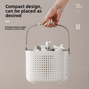 Cesta de ducha portátil con drenaje cuadrado, almacenamiento de lujo para baño y aseo, cesta ligera específica para artículos de baño para estudiantes - Product Image 2
