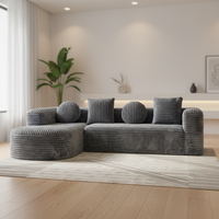 Ensemble de canapés Chesterfield compressés, garnissage en mousse, revêtement en tissu, emballage sous vide, rebond en 1 minute, modulaire, canapé incurvé, appartement, villa