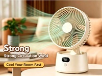 Ventilador sin Aspas Recargable con Pantalla Digital, 2000mAh, 199 Velocidades, Motor sin Escobillas, Tipo C, Portátil, Ajustable, para Mesa y Auto