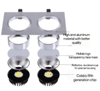 Spot encastré LED moderne IP33 7W COB anti-éblouissement CRI 90 en aluminium pour éclairage de projets hôteliers