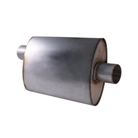 Tuyau d'échappement universel 2.5 pouces 66mm en acier inoxydable Tuyau d'échappement argenté avec logo imprimé en acier