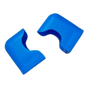Coussin de protection antidérapant en plastique bleu pour pieds de chaise de bureau d'étudiant, tube ovale 25x50mm - Product Image 5