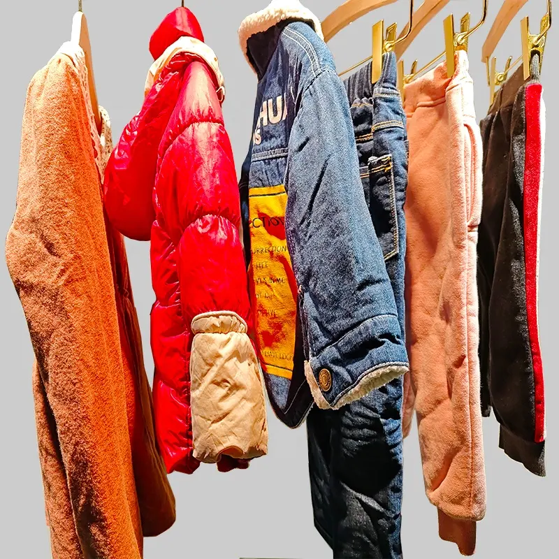 Guangzhou fornecedor exportação roupas usadas segunda mão crianças desgaste do inverno crianças desgaste