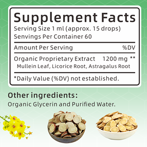 AegleWell özel etiket organik Mullein yaprak ekstresi damla akciğer detoks hızlı emici bitkisel sıvı Mullein damla temizlemek - Product Image 2