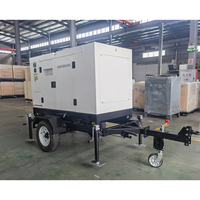 Générateur triphasé 20kw 30kw 35kw 40kw 60kva, générateur diesel mobile sur remorque 3 phases 60kw pour générateur diesel