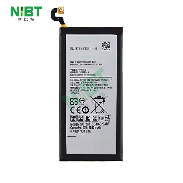 NIBT OEM Replacement Battery 3.85v 2550mAh 9.82Wh Rechargeable Li-ion Battery for samsung galaxy S6/BG920/G9200/G9208/G9209