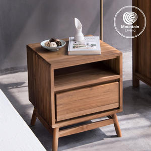 Imported Teak Solid Wood Nightstand Bedroom <b>Storage</b> Cabinet <b>Bedside</b> Cabinet Modern Minimalist Home Furniture - Product Image 5
