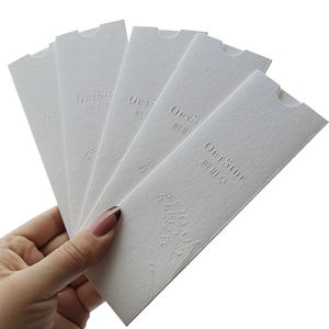 Di lusso in cotone bianco lungo verticale con foto di stoccaggio busta di imballaggio con logo in rilievo - Product Image 1