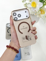 Étui de téléphone magnétique transparent de luxe à chargement sans fil pour iPhone 17 Air 16 15 14 13 12 11 Plus Pro Max, coque arrière rigide en PC