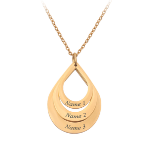Collana Personalizzata Economica in Acciaio Inox Lucidato a Specchio <span class=keywords><strong>Unisex</strong></span> con 3 Cuori Placcata in Oro 18K Trendy e alla Moda - Product Image 3