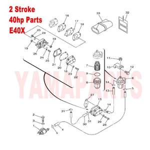 Etiqueta de advertencia 61H-2819R-31 para YAMAHA HIDEA PARSUN SEATAN, 2 tiempos, 40HP, piezas de repuesto para bomba de combustible de motor fueraborda - Product Image 1