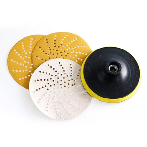 Disco de lija amarillo de fábrica Hoja abrasiva de gancho y bucle de óxido de aluminio para madera automotriz OEM/ODM compatible - Product Image 2