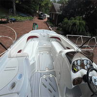 Tapis de pont en mousse EVA imitation teck pour plateforme de bain et cockpit de bateau Tahoe 2005-2008, style SeaDek MarineMat Gatorstep, auto-adhésif