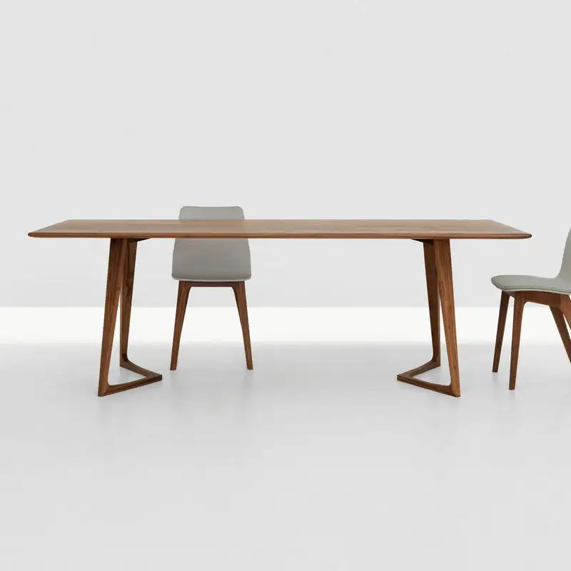 Mesa de comedor rectangular moderna de lujo, juegos de comedor, muebles de madera maciza, juego de mesa de comedor contemporáneo