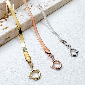 Produttore 18k gioielli in oro a spina di pesce catena catena di serpente giallo rosa oro vero gioielli 18k con certificato - Product Image 4