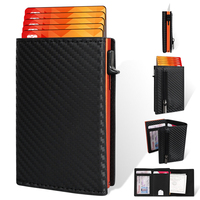 Dompet Lipat Tiga Minimalis Anti-RFID dari Aluminium PU dengan Mekanisme Geser Samping, Penutup Magnetik, dan Kantong Resleting untuk Pria