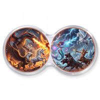Pièce commémorative en cuivre pur 999 Créatures Mythiques Bataille Dragon de Feu Phénix Contre Sirène Cerbère Centaure Fruit 1 Ounce Troyenne