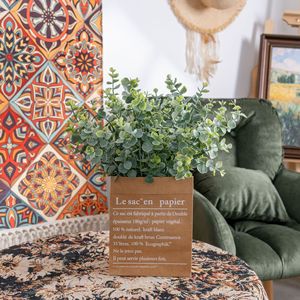 CallaFloral Eucalyptus <b>Artificial</b> Plant Green PVC Indoor Decor <b>Bouquet</b> MW56003 - Product Image 1