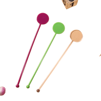 Vente en gros de bâtonnets de cocktail en plastique pour café, whisky et boisson, blanc, noir, orange, rouge, 8 pouces