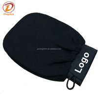 Logo privé 100% fibre de viscose noir exfolier gant visage corps nettoyage en profondeur corps gommage bain marocain Tan exfoliant gant