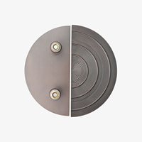 Poignée de porte ronde en aluminium moulé Maxery, motif anneau d'arbre, tirants dos à dos, bronze, pour hôtel, villa, entrée principale, quincaillerie décorative