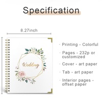 Carnets personnalisés avec impression par transfert, dorure or rose, organisateur à spirale, couverture rigide, journal de mariage, agenda, carnet de notes, planificateur en PP