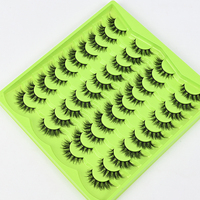 Faux cils en vison complet, 20 paires, vegan, naturels, faux cils complets, cils en soie 3D, cils vaporeux