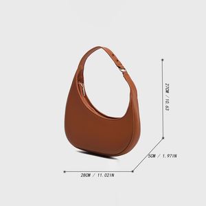 Irregular Crescent Fashion Bag Niche Design Underarm Shoulder <b>Handbag</b> High End PU <b>Leather</b> Zipper Portable Crossbody for <b>Lady</b> - Product Image 2