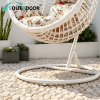 Fauteuil suspendu moderne en rotin pour une personne, en forme d'œuf, avec structure en aluminium, imperméable, pour extérieur, chambre, jardin, parc, école