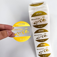 Autocollant personnalisé en vinyle transparent découpé à la forme, avec dorure à chaud, imperméable, pour étiquettes d'emballage cosmétique, impression de logo de parfum
