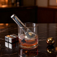 Logo personnalisé réutilisable métal acier inoxydable glaçon whisky pierres de refroidissement coffret cadeau pour whisky brandy tequila