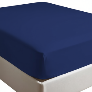 Drap-housse 100% coton bleu allemand simple 90x200cm - Product Image 3