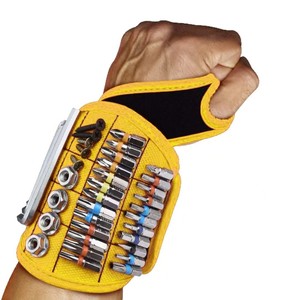 Support magnétique pour outils de poignet, bracelet ajustable à boucle auto-agrippante, aimant puissant pour vis, écrous, embouts, pièces métalliques, conception à boucle de rangement - Product Image 5