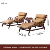 Nouveau fauteuil inclinable en bois massif de style chinois, chaise longue de détente pour la maison, fauteuil simple pour la sieste dans le salon, fauteuil pouf pour balcon