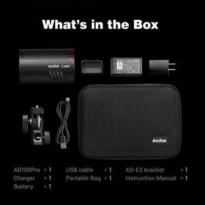 <span class=keywords><strong>Godox</strong></span> <span class=keywords><strong>AD100pro</strong></span> 100Ws 2.4G TTL Flash de photographie stroboscopique 1/8000 HSS Flash de poche avec batterie au lithium 2600mAh - Product Image 6