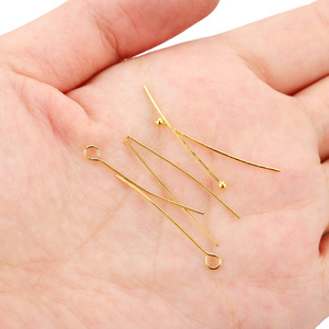 Agujas para Joyería, Acero Inoxidable Chapado en Oro, Aguja de Bola en Forma de Ocho, Componentes para Joyería DIY, Tamaño del Hilo 0.6 - Product Image 2