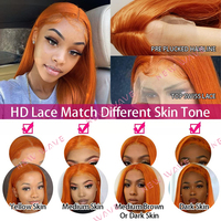 Wig Rambut Keriting Bergelombang Ombra HD Lace, Model Loose Water Body Wavy Warna Maroon 4P-27, Wig Copper Fashion Lace Front untuk Wanita Kulit Hitam